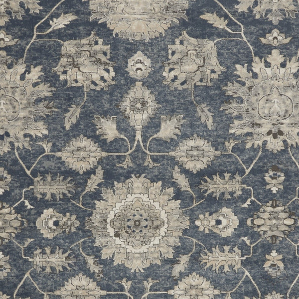 Homeroots 8' X 10' Beige And Blue Floral Medallion Power Loom Area Rug  Polypropylene,Polyester 545158