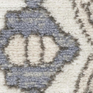 HomeRoots 5' Blue and Ivory Medallion Power Loom Area Rug - Vintage Charm, Distressed Design for Any Space 5' X 7' 545164
