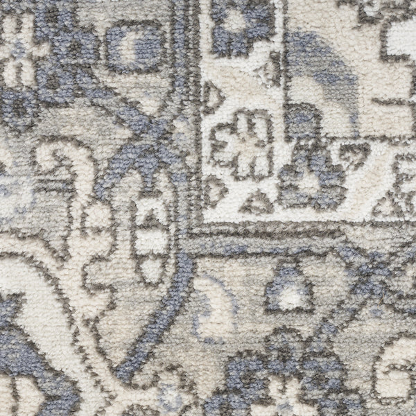 Homeroots 5' X 7' Blue And Ivory Medallion Power Loom Distressed Area Rug  Polypropylene,Polyester 545164