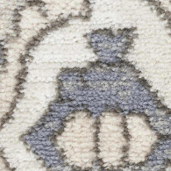 HomeRoots 8' Blue and Ivory Medallion Area Rug – Vintage Charm with Durable, Easy-Care Design for Any Room 8' X 10' 545165