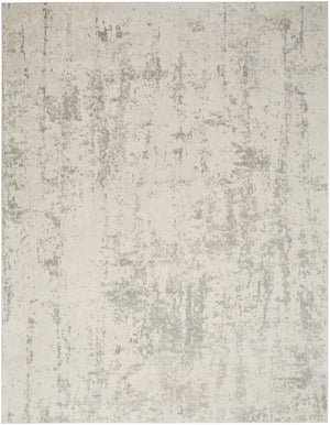 Homeroots 8' X 10' Gray And Ivory Abstract Power Loom Area Rug  Polypropylene,Polyester 545169