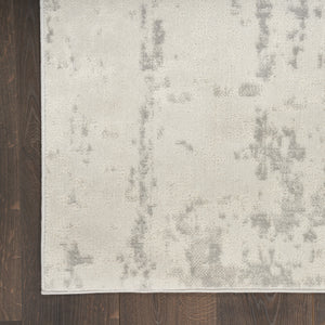 Homeroots 8' X 10' Gray And Ivory Abstract Power Loom Area Rug  Polypropylene,Polyester 545169