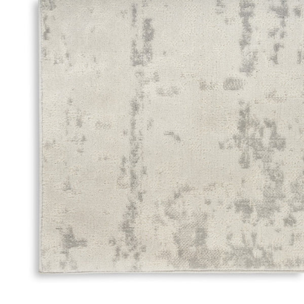 HomeRoots 8' Gray and Ivory Abstract Area Rug - Modern Power-Loomed Design for Stylish Living Spaces 8' X 10' 545169