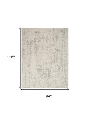 Homeroots 8' X 10' Gray And Ivory Abstract Power Loom Area Rug  Polypropylene,Polyester 545169