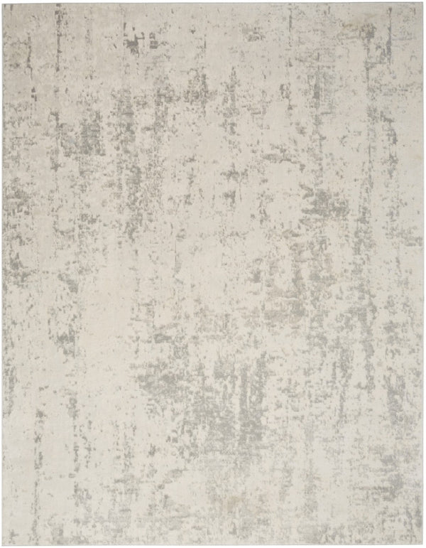 HomeRoots 8' Gray and Ivory Abstract Area Rug - Modern Power-Loomed Design for Stylish Living Spaces 8' X 10' 545169