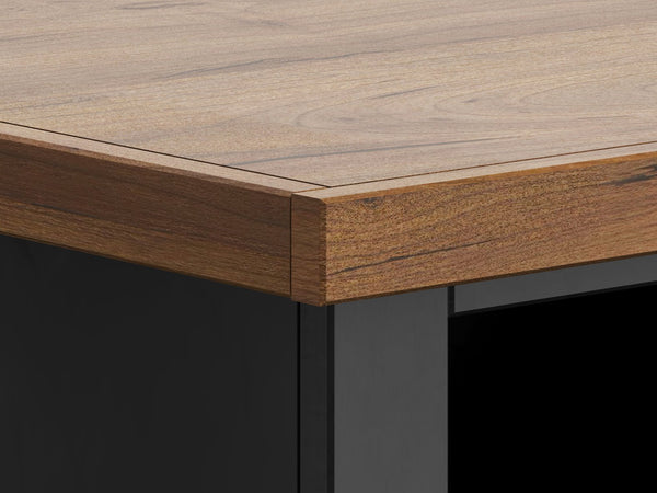 English Elm 22 22 inch One-Drawer File Cabinet in Black & Whiskey Finish — Farmhouse Poplar, Fully Assembled, Oil-Rubbed Bronze Hardware, Versatile Storage B108P160153