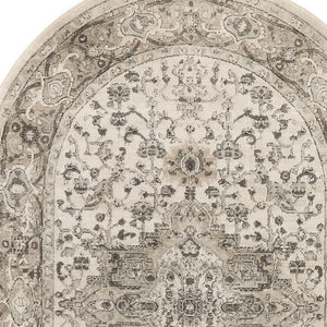 HomeRoots 5' Gray and Ivory Medallion Area Rug – Vintage-Inspired, Power Loomed, Elegant Design for Any Room 5' X 8' 545178