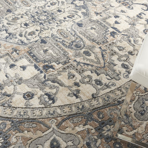 Homeroots 5' X 8' Gray And Ivory Medallion Power Loom Distressed Area Rug  Polypropylene,Polyester 545178