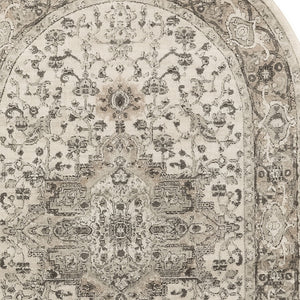 Homeroots 6' X 9' Gray And Ivory Medallion Power Loom Distressed Area Rug  Polypropylene,Polyester 545179