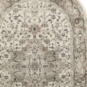 HomeRoots 6' Gray and Ivory Medallion Area Rug – Elegant Power Loomed Design for Timeless Style and Comfort 6' X 9' 545179