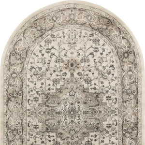 HomeRoots 6' Gray and Ivory Medallion Area Rug – Elegant Power Loomed Design for Timeless Style and Comfort 6' X 9' 545179