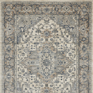 Homeroots 12' X 15' Ivory And Gray Medallion Power Loom Area Rug  Polypropylene,Polyester 545180