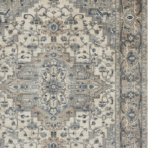 Homeroots 12' X 15' Ivory And Gray Medallion Power Loom Area Rug  Polypropylene,Polyester 545180