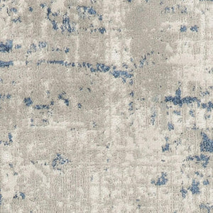 HomeRoots 16' Gray and Ivory Abstract Runner Rug - Modern Elegance for High-Traffic Spaces with Durability 16' Runner 545187