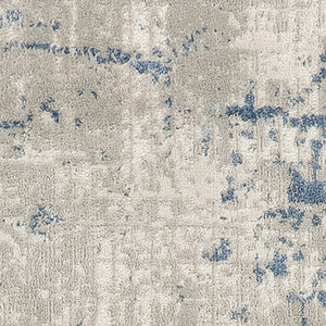 Homeroots 16' Runner Gray And Ivory Abstract Power Loom Runner Rug  Polypropylene,Polyester 545187