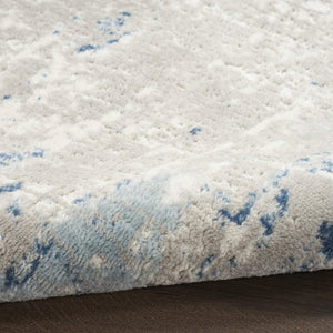 HomeRoots 16' Gray and Ivory Abstract Runner Rug - Modern Elegance for High-Traffic Spaces with Durability 16' Runner 545187