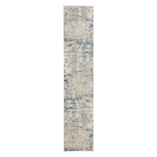 HomeRoots 16' Gray and Ivory Abstract Runner Rug - Modern Elegance for High-Traffic Spaces with Durability 20' Runner 545188