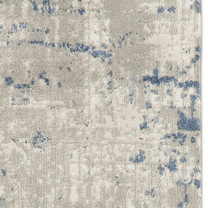 HomeRoots 16' Gray and Ivory Abstract Runner Rug - Modern Elegance for High-Traffic Spaces with Durability 20' Runner 545188