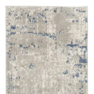 HomeRoots 16' Gray and Ivory Abstract Runner Rug - Modern Elegance for High-Traffic Spaces with Durability 20' Runner 545188