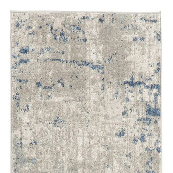 HomeRoots 16' Gray and Ivory Abstract Runner Rug - Modern Elegance for High-Traffic Spaces with Durability 20' Runner 545188