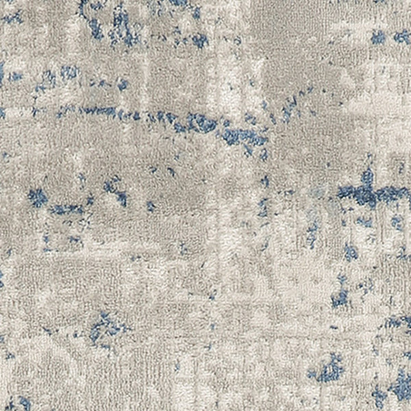 Homeroots 20' Runner Gray And Ivory Abstract Power Loom Runner Rug  Polypropylene,Polyester 545188