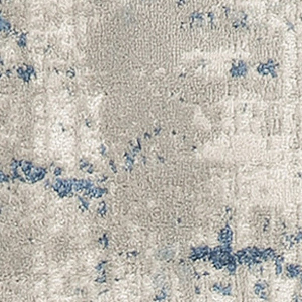 Homeroots 20' Runner Gray And Ivory Abstract Power Loom Runner Rug  Polypropylene,Polyester 545188