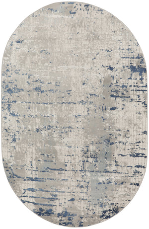 Homeroots 5' X 8' Gray And Ivory Abstract Power Loom Area Rug  Polypropylene,Polyester 545190