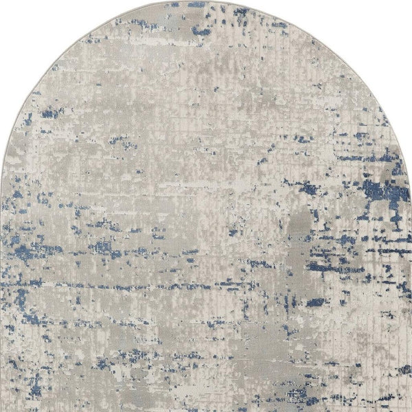 HomeRoots 16' Gray and Ivory Abstract Runner Rug - Modern Elegance for High-Traffic Spaces with Durability 6' X 9' 545191