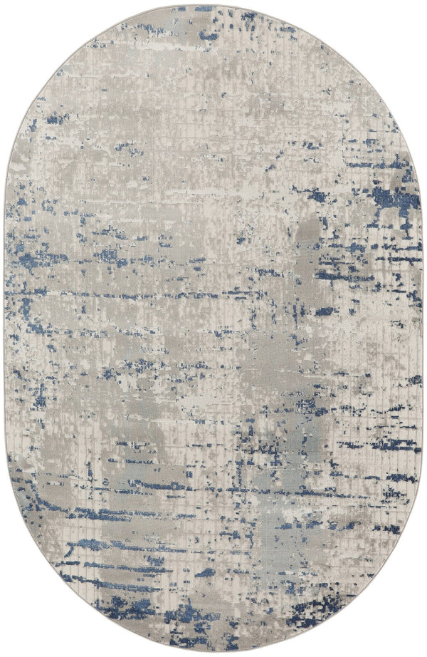 HomeRoots 16' Gray and Ivory Abstract Runner Rug - Modern Elegance for High-Traffic Spaces with Durability 6' X 9' 545191