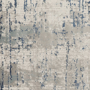 Homeroots 5' Gray And Ivory Square Abstract Power Loom Area Rug  Polypropylene,Polyester 545196