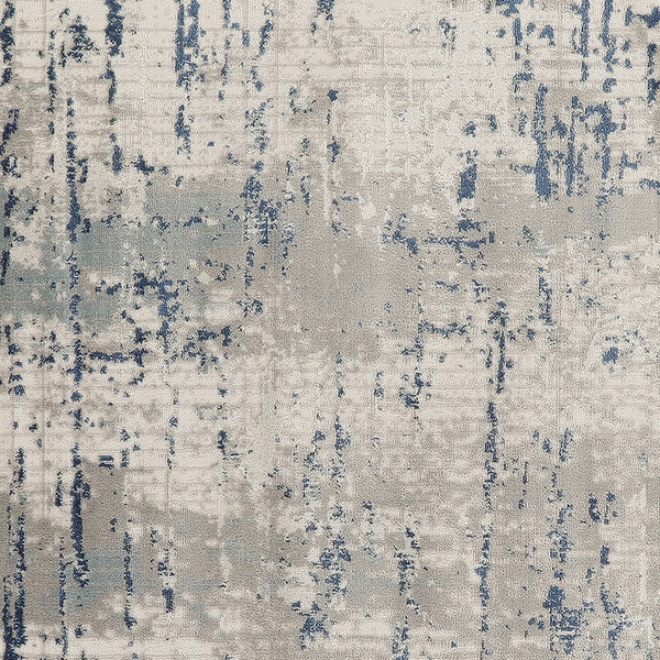 Homeroots 5' Gray And Ivory Square Abstract Power Loom Area Rug  Polypropylene,Polyester 545196