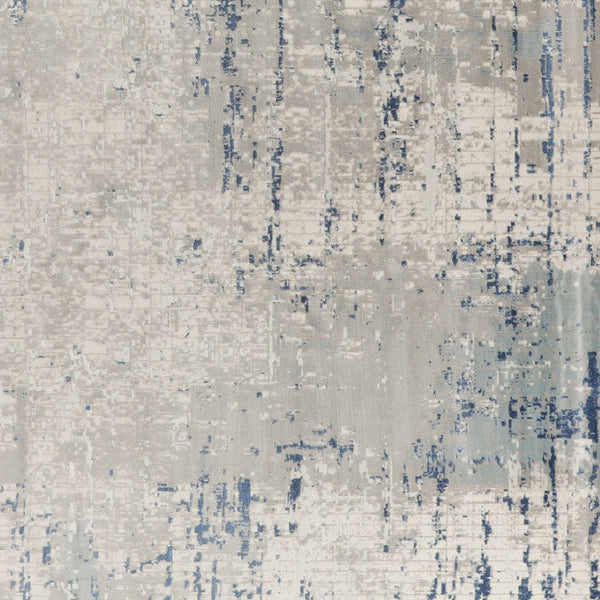 HomeRoots 16' Gray and Ivory Abstract Runner Rug - Modern Elegance for High-Traffic Spaces with Durability 8' Square 545197