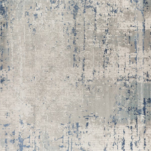 HomeRoots 16' Gray and Ivory Abstract Runner Rug - Modern Elegance for High-Traffic Spaces with Durability 8' Square 545197