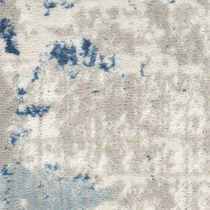 HomeRoots 16' Gray and Ivory Abstract Runner Rug - Modern Elegance for High-Traffic Spaces with Durability 8' Square 545197