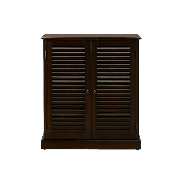 English Elm Shoe Cabinet with 5 Shelves and Louvered Doors for Fresh Airflow, Compact Durable Wooden Storage Unit Espresso B016P356053