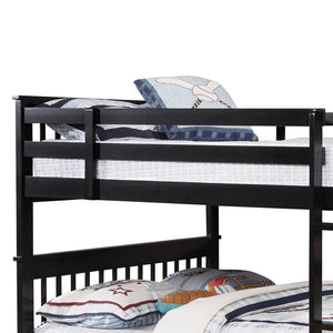 English Elm Severington Modern Black Wood Full Over Full Bunk Bed - Stylish, Space-Saving Design For Kids' Rooms B062S00837-GIGA