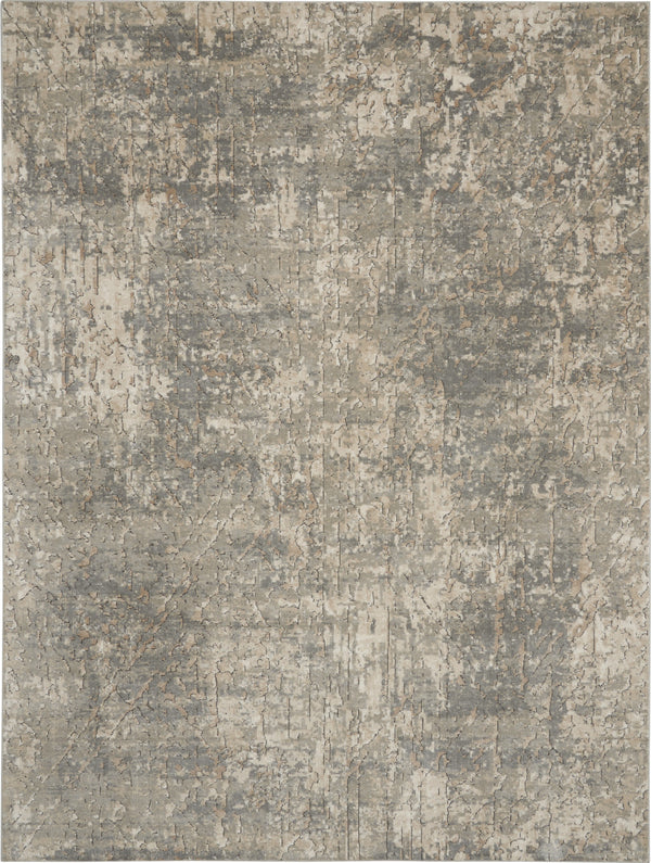 Homeroots 7' X 10' Beige And Gray Abstract Power Loom Area Rug  Polypropylene,Polyester 545203