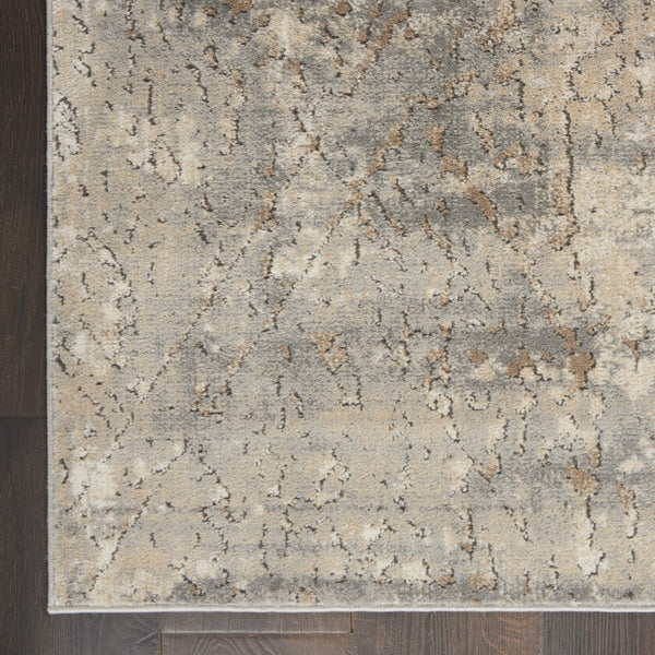 Homeroots 7' X 10' Beige And Gray Abstract Power Loom Area Rug  Polypropylene,Polyester 545203