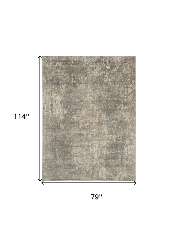 Homeroots 7' X 10' Beige And Gray Abstract Power Loom Area Rug  Polypropylene,Polyester 545203