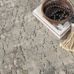 Homeroots 8' X 10' Beige And Gray Abstract Power Loom Area Rug  Polypropylene,Polyester 545204