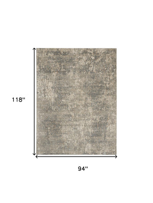 Homeroots 8' X 10' Beige And Gray Abstract Power Loom Area Rug  Polypropylene,Polyester 545204