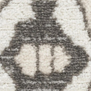 HomeRoots 8' Gray and Ivory Medallion Area Rug - Timeless Distressed Design for Classic Home Elegance 8' X 10' 545208