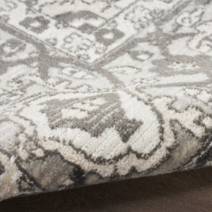 HomeRoots 8' Gray and Ivory Medallion Area Rug - Timeless Distressed Design for Classic Home Elegance 8' X 10' 545208
