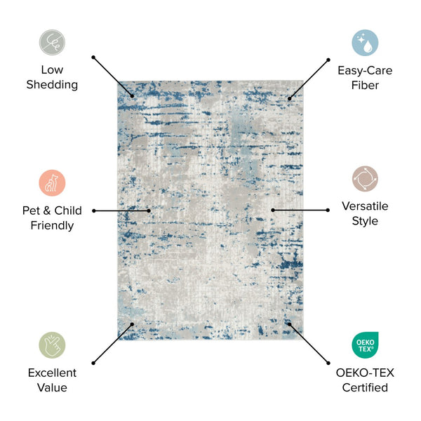 HomeRoots 8' Gray and Ivory Medallion Area Rug - Timeless Distressed Design for Classic Home Elegance 8' X 10' 545208
