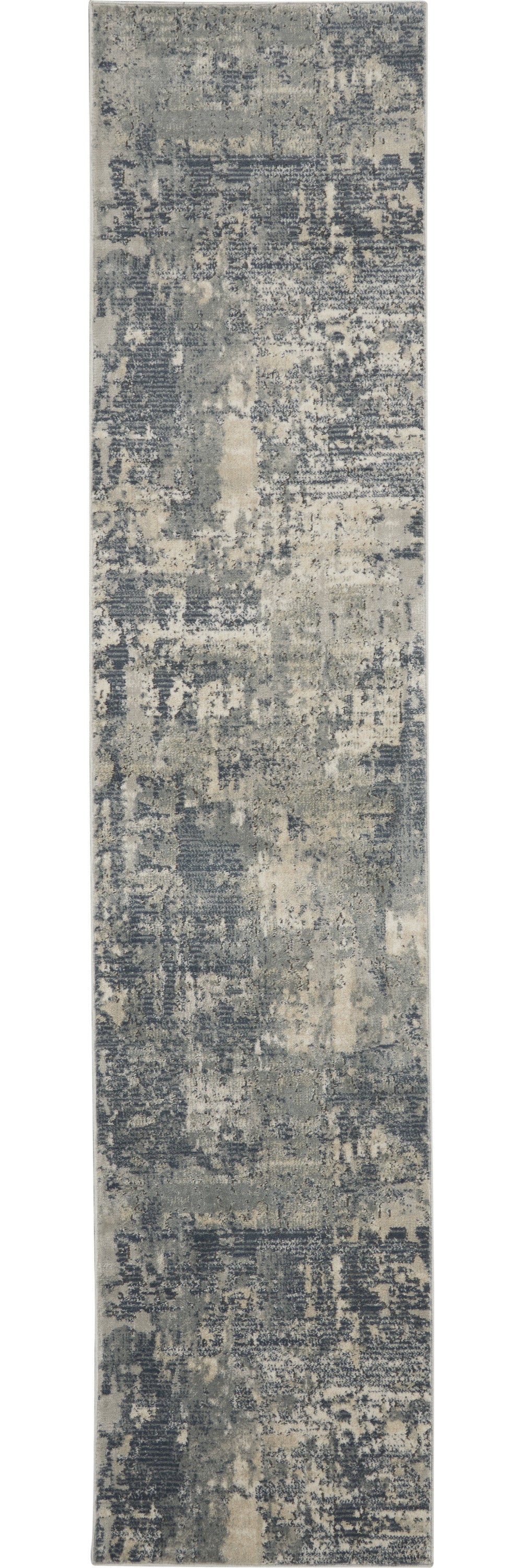 Homeroots 10' Runner Beige And Gray Abstract Power Loom Runner Rug  Polypropylene,Polyester 545209