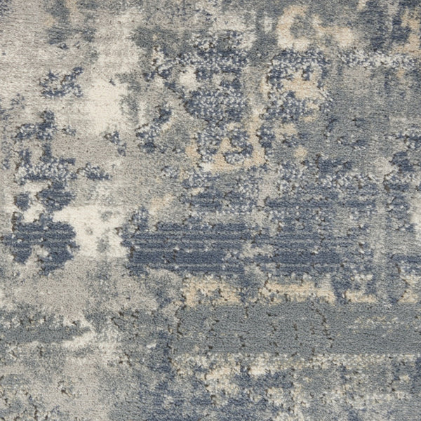 Homeroots 10' Runner Beige And Gray Abstract Power Loom Runner Rug  Polypropylene,Polyester 545209
