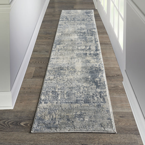 Homeroots 10' Runner Beige And Gray Abstract Power Loom Runner Rug  Polypropylene,Polyester 545209