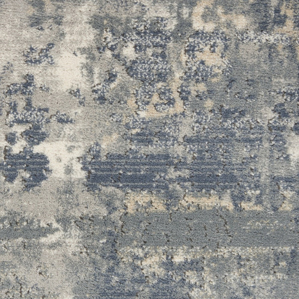 Homeroots 10' Runner Beige And Gray Abstract Power Loom Runner Rug  Polypropylene,Polyester 545209