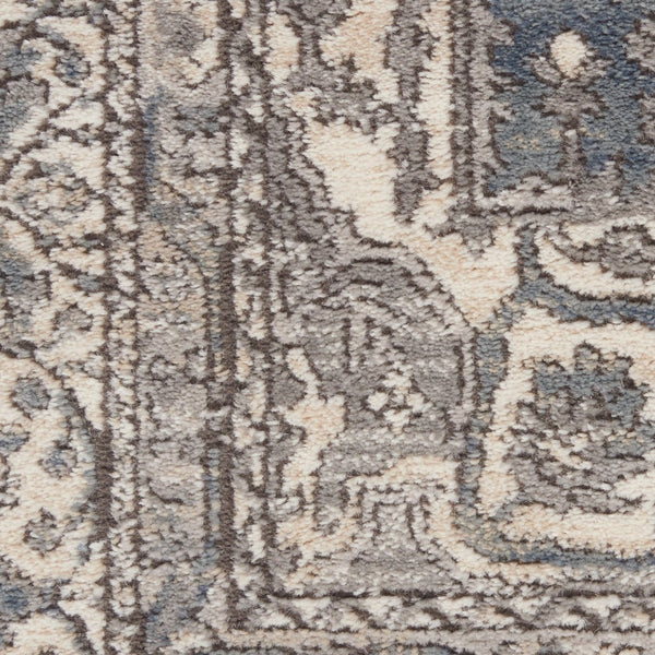 HomeRoots 9' Gray and Ivory Medallion Power Loom Area Rug - Timeless Elegance for Living Rooms & Bedrooms 7' X 10' 545213