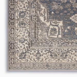HomeRoots 9' Gray and Ivory Medallion Power Loom Area Rug - Timeless Elegance for Living Rooms & Bedrooms 8' X 10' 545214